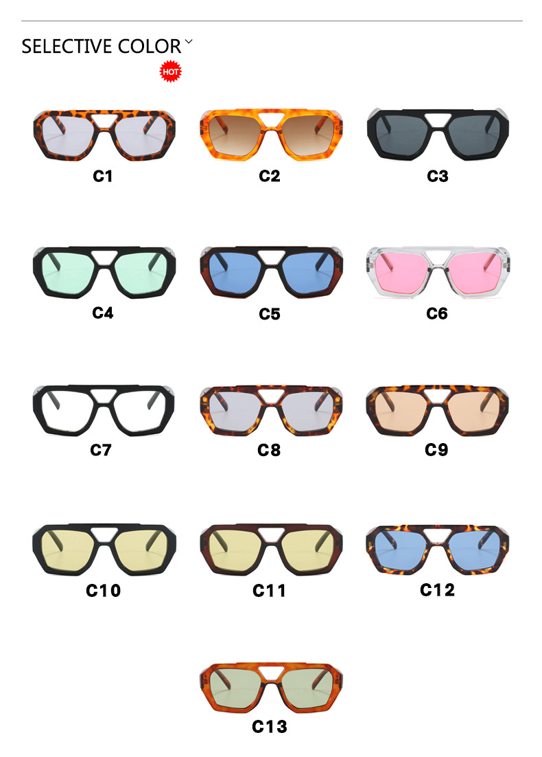 Cross-border European and American double-beam irregular sunglasses 2023 new retro and personalized sunglasses, trendy and popular sunglasses pic 5