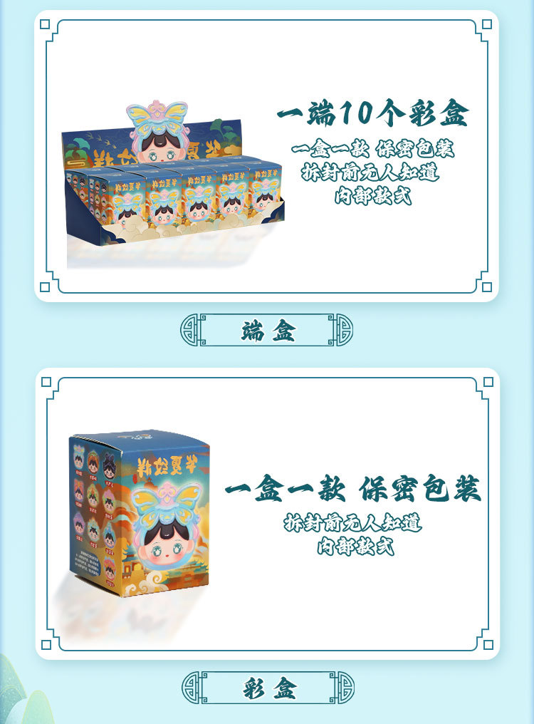 Chinese pattern blind box, cute ancient-style and national trend decorative items, colorful and adorable character heads, resin figurine gifts and peripheral products pic 7