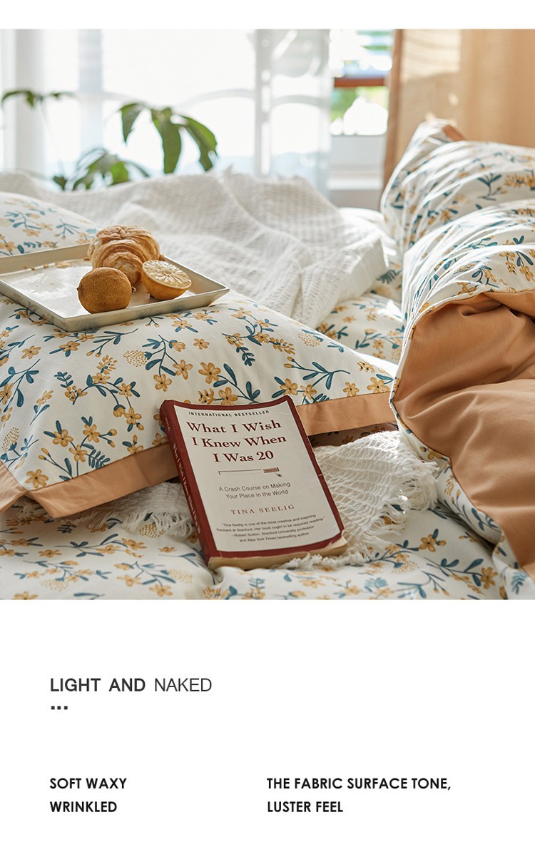 Light luxury all-cotton 100-count long-staple cotton thickened brushed four-piece set, autumn and winter pure cotton quilt cover three-piece set bedding pic 10
