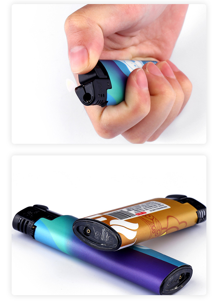 时尚金属外壳打火机可充气式打火机丁烷气体点火器家用图案可制作详情11