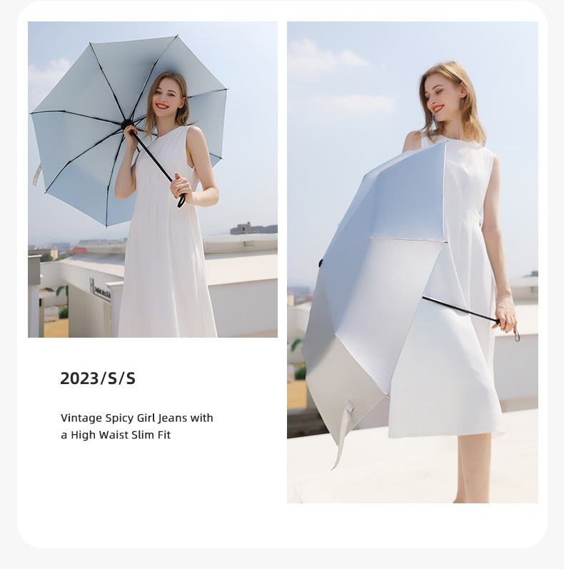 全自动伞钛银伞跨境太阳伞防晒遮阳伞晴雨两用女防紫外广告伞logo详情5