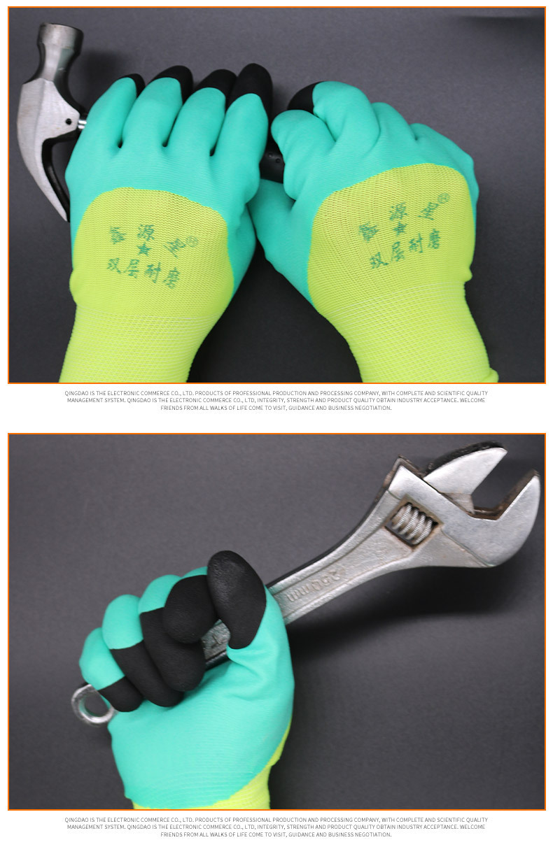 Wholesale of specialized gloves for cross-border trade, including nylon nitrile latex impregnated gloves for work, construction sites, gardening, and anti-slip labor protection pic 8