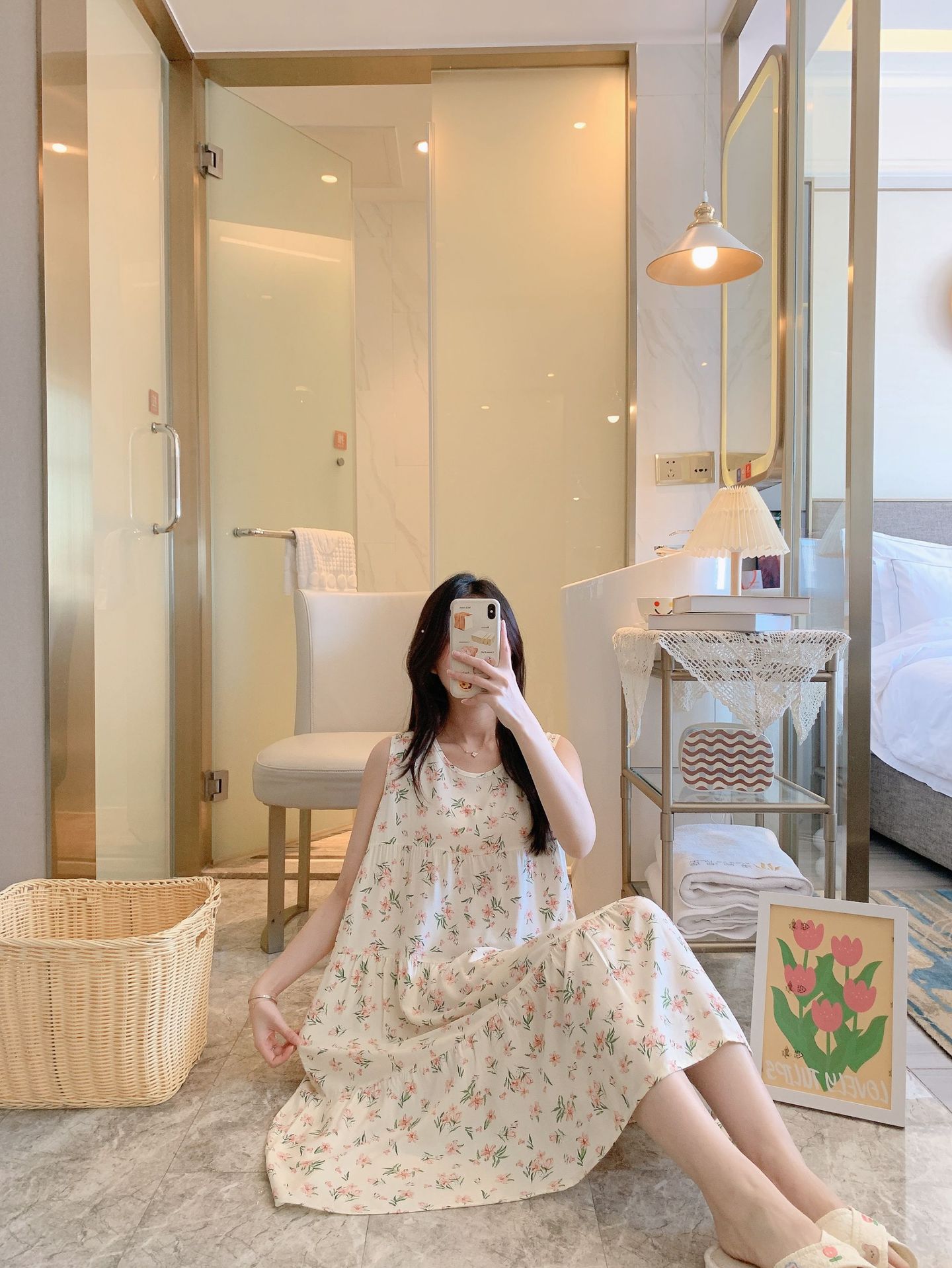 棉绸睡裙女时尚无袖大码印花薄款直播推荐套装可外穿睡衣家居服详情24