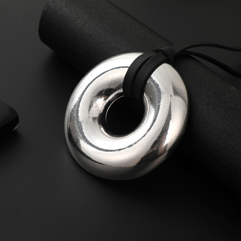 亚马逊新款热销欧美长项链圆形镂空简约韩版女士毛衣链复古饰品女详情10