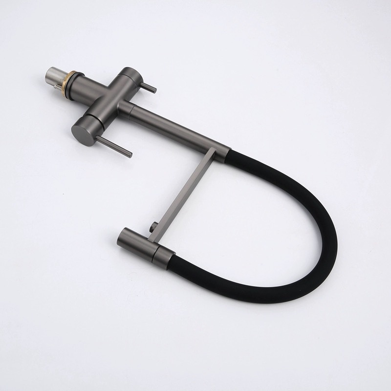 跨境304不锈钢三合一枪灰厨房抽拉龙头冷热直饮水净水器菜盆龙头详情16