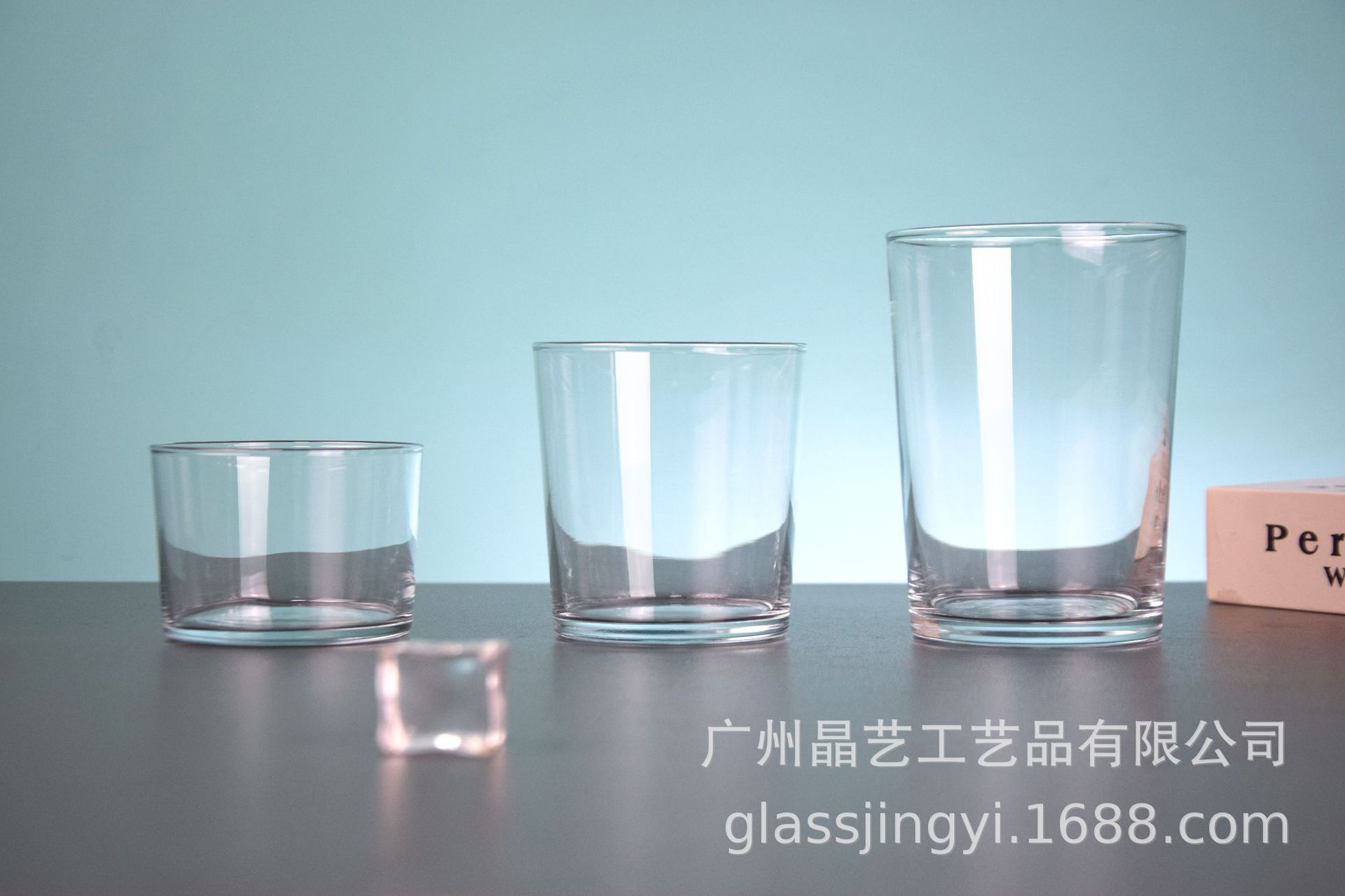 宽口玻璃杯简约水杯INS果汁雪糕苏打水杯直身家用餐厅矮款玻璃杯详情6