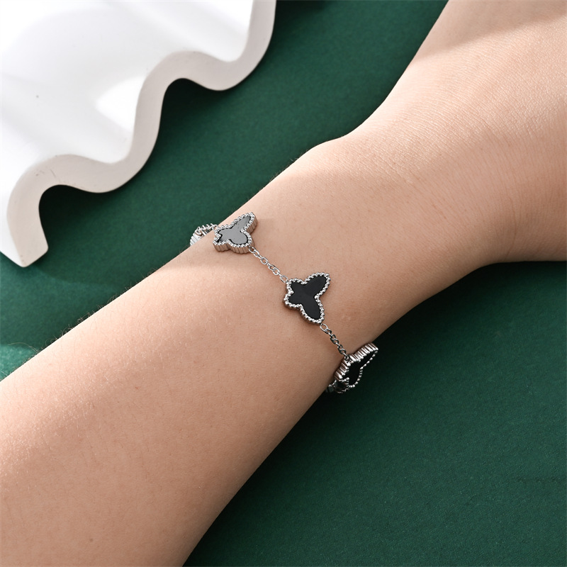 跨境时尚热销蝴蝶贝手链不锈钢简约脚链网红小众设计感饰品厂批发详情15