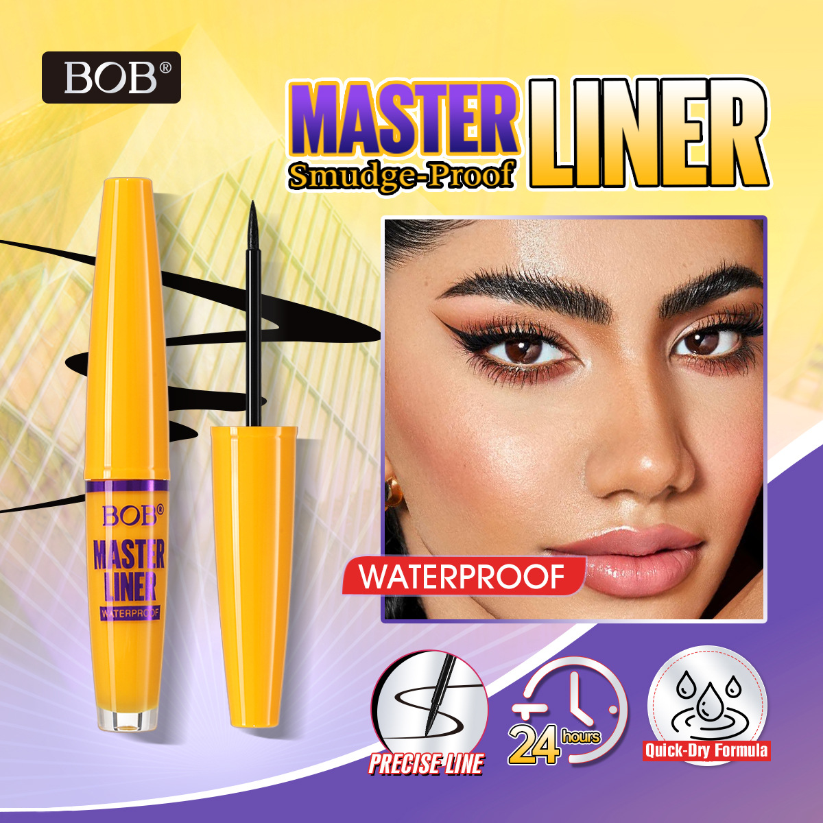 Cross-border BOB Thick and Natural Mascara is a three-dimensional, slender, curling and non-staining eyelash base cream pic 1