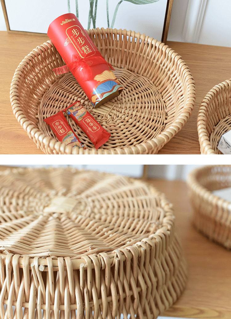 馒头筐柳编藤编竹编筐收纳篮编织篮子水果桌面零食面包框竹篮子详情10