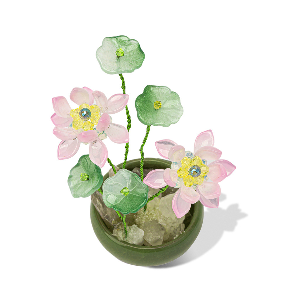 厂家批发网红莲莲清新荷花新款车载摆件工艺品送礼装饰用品男女详情10