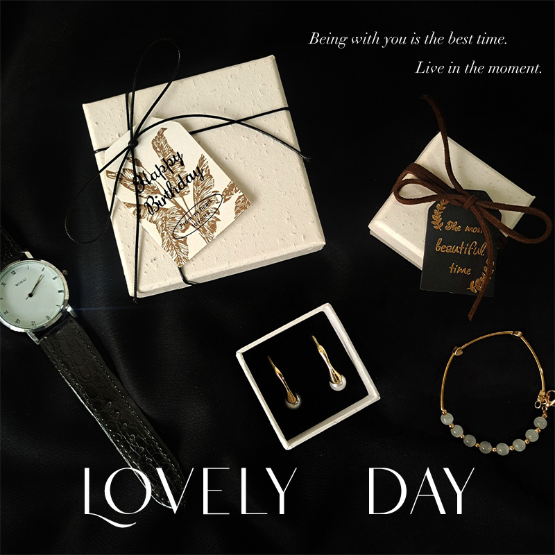 大地纸野陶石陶纸颗粒纸小红书跨境饰品首饰包装盒戒指耳钉手链详情10