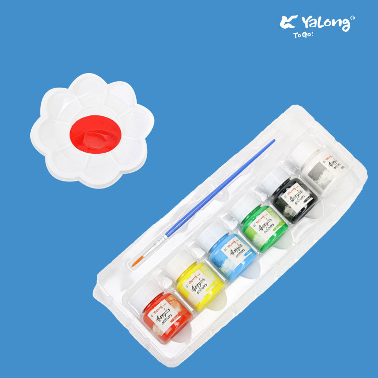 Yalong Cross-border Student Wholesale Art supplies 6-color acrylic color non-toxic waterproof painting Acrylic painting pic 2