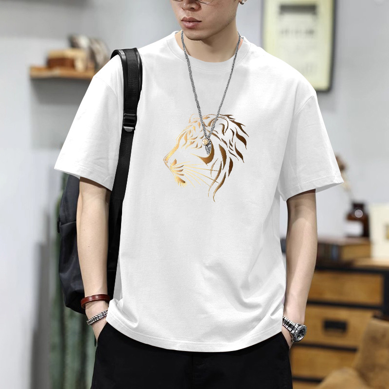 Pure cotton summer new versatile loose short-sleeved T-shirt, cool half-sleeved top for male students, simple and trendy Hong Kong-style T-shirt pic 7