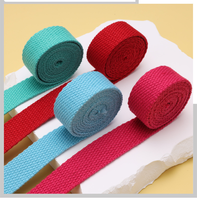 批发加厚涤纶织带书包背包手提包帆布带纯色平纹带瑜伽纺织绑带详情15