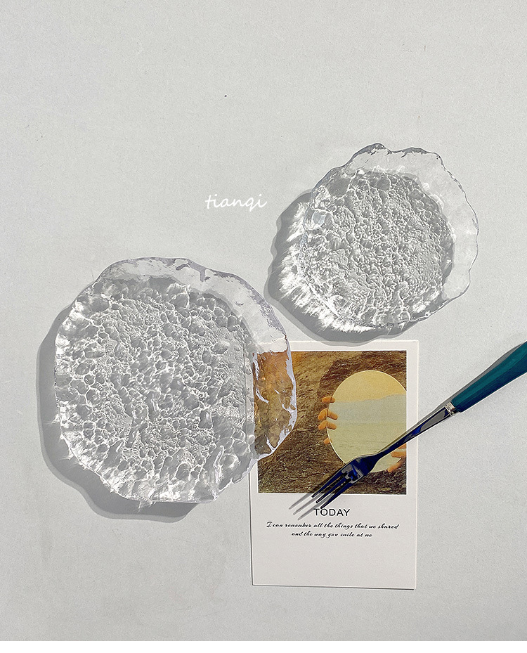 Ins-style glacier glass breakfast plates, fruit plates, creative internet-famous sauce plates, home pastries, Western food plates pic 1