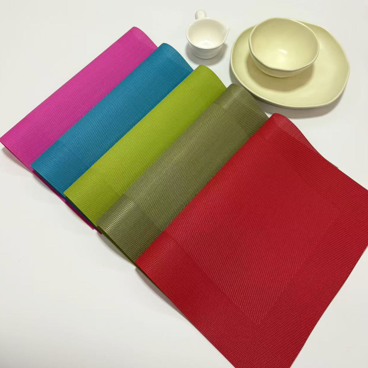 方框环保餐垫欧式PVC西餐隔热垫长方形日式简约餐桌垫杯垫碗垫详情3