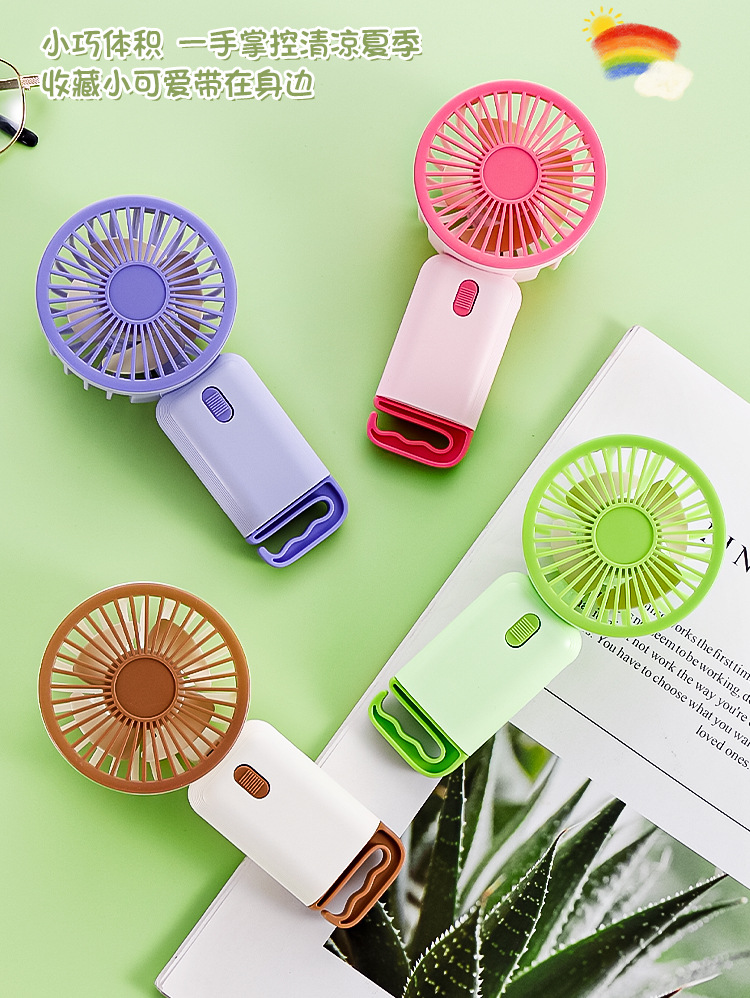 Simple and portable light sound handheld mini fan, fresh desktop fan, USB charging small fan pic 5