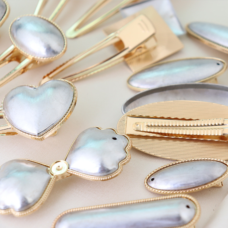 宋锦发夹底托 新中式发夹蓝染刺绣配件包布发夹diy底胚鸭嘴夹发卡详情7