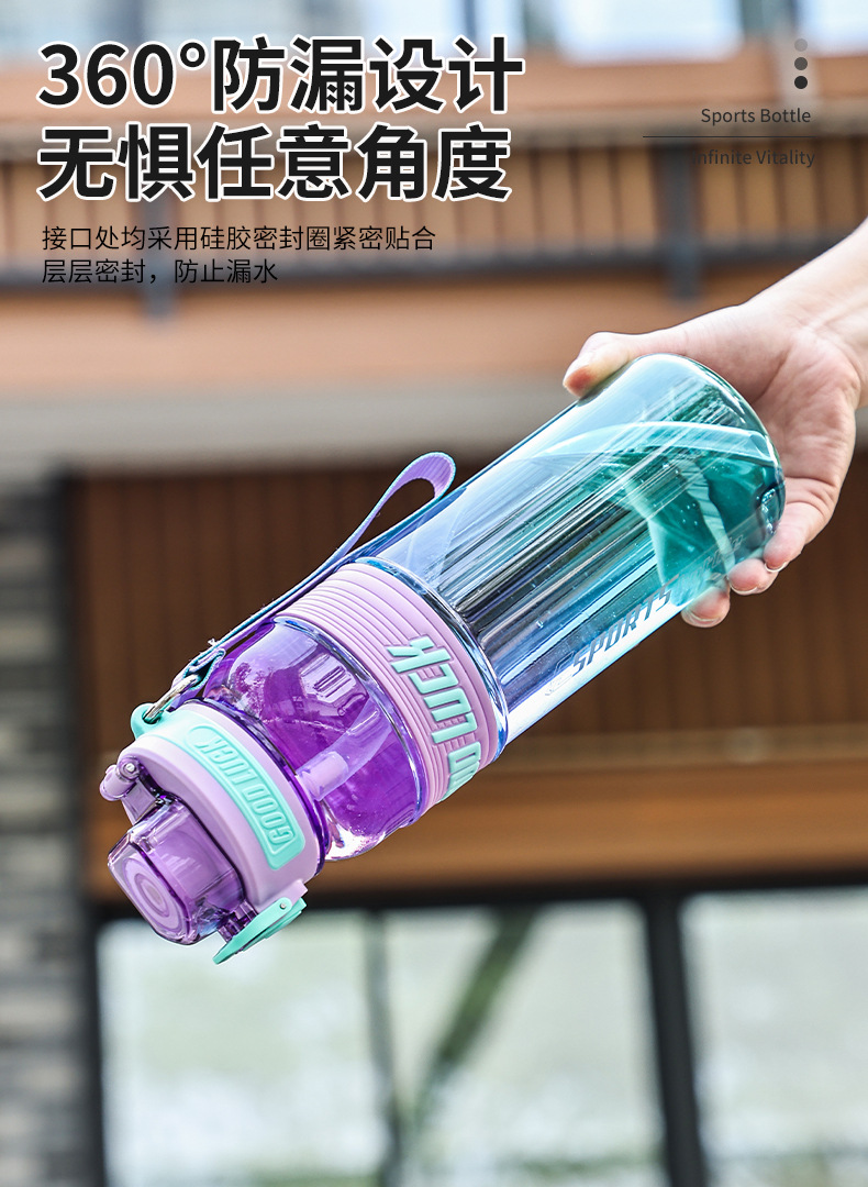 新款渐变透明运动水杯夏季大容量太空杯带盖子学生水瓶便携大水壶详情9