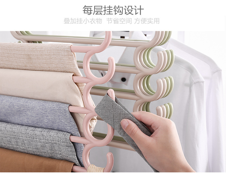【特价清仓颜色随机不售后】多层裤架家用无痕加厚S型多功能裤架详情3