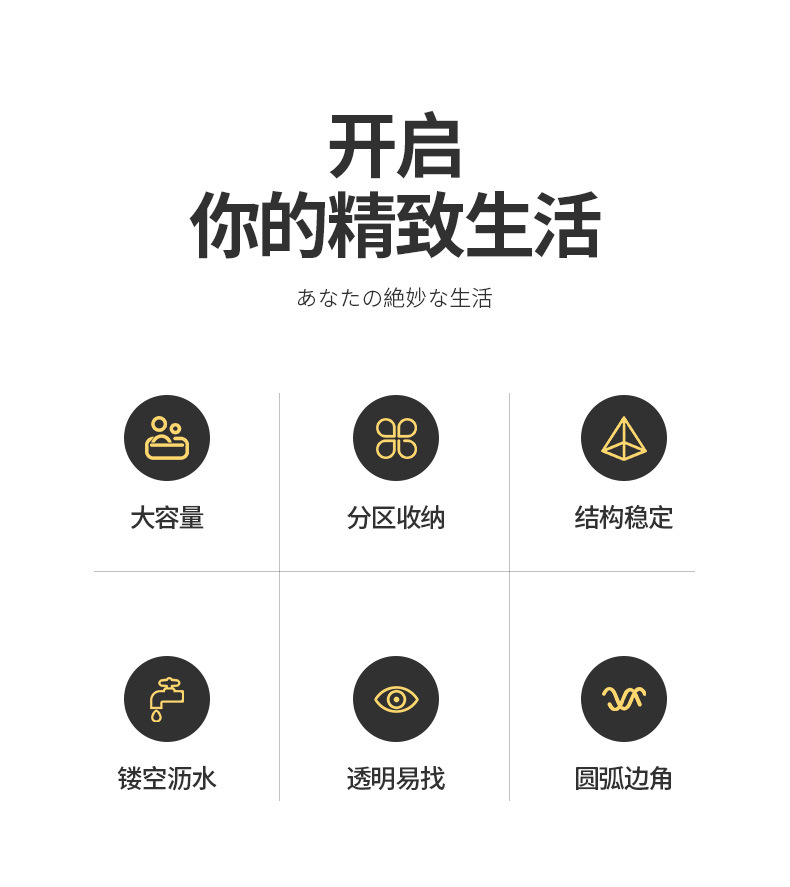 新款一体带沥水盘厨房多功能简易碗盘架双层沥水碗架多用收纳架详情4