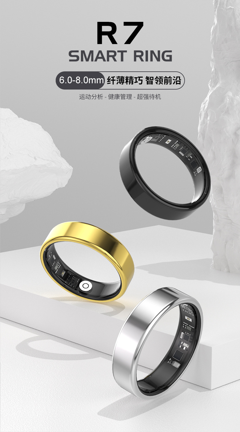 Cross-border bestseller R7 smart ring Heart rate, sleep, blood oxygen, exercise monitoring, photo taking, video switching, novel page turning pic 5
