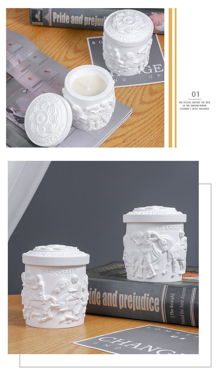 复古立体雕像香薰蜡烛卧室无烟香氛植物蜡石膏杯扩香批发跨境详情9