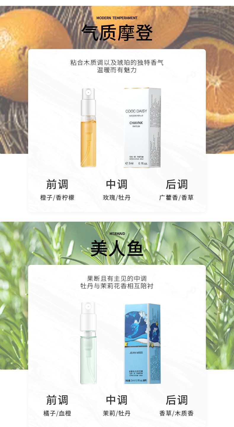 香水持久女用卡片小香水批发样邂逅真我蓝风铃蔚蓝香水厂详情12