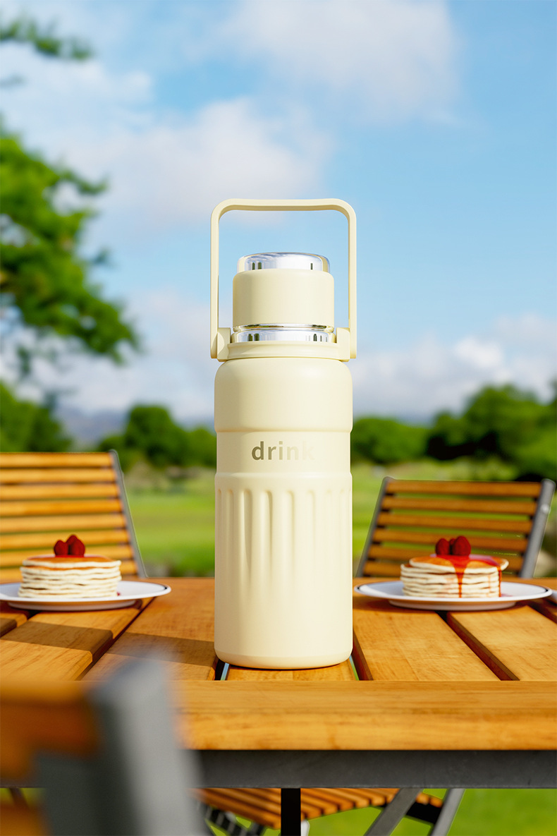 Insulated cup, stainless steel large-capacity water cup, engraved on the back with a straw for direct drinking, student outdoor water bottle, gift tea cup pic 5