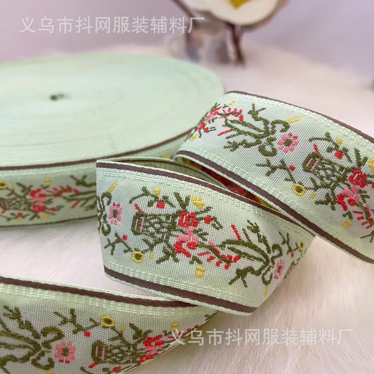 3cm Hanfu accessories, Tang suits, retro classic ethnic style, jacquard webbing, bow webbing, ethnic clothing accessories pic 7