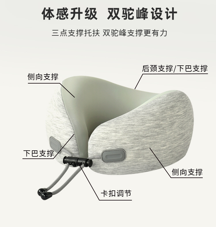 Wholesale memory foam U-shaped pillows, portable travel neck pillows, U-shaped neck pillows for planes, cars, high-speed trains, and naps pic 8