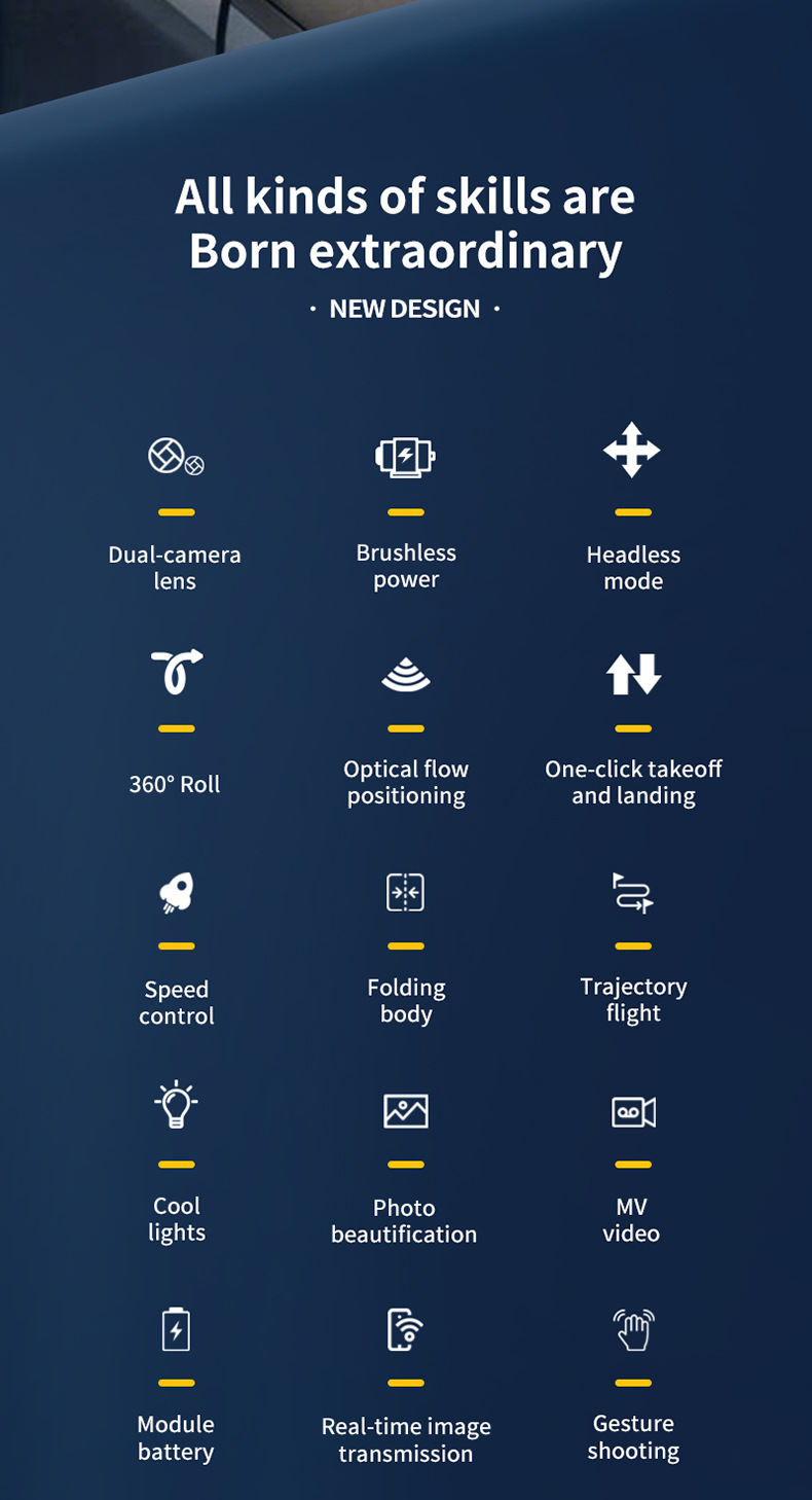跨境新品迷你无人机航拍四轴飞行器遥控飞机光流高清无刷避障玩具详情4