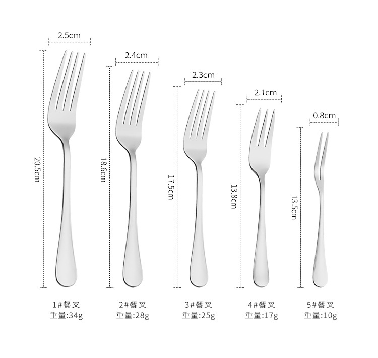 批发跨境1010不锈钢餐具刀叉勺系列酒店家用加厚勺子叉子公用餐具详情9