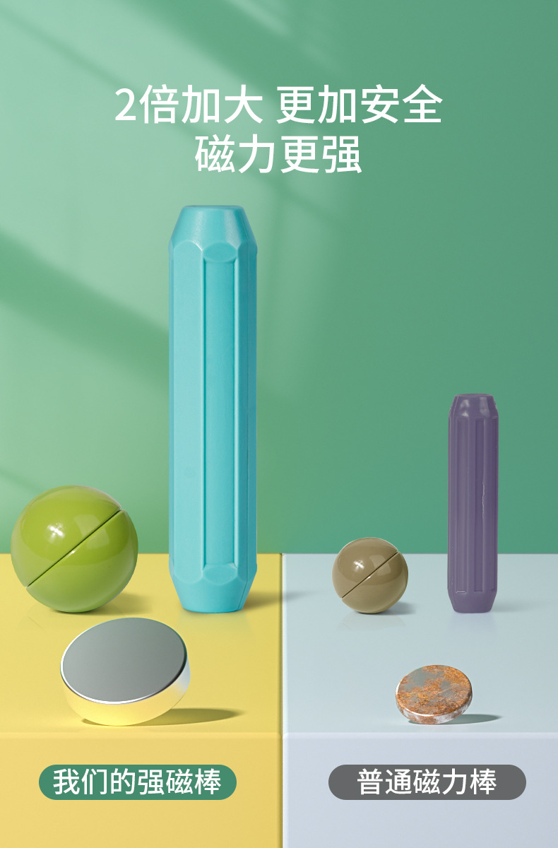 磁力棒益智儿童磁吸玩具宝宝男孩3d大颗粒拼装磁铁积木礼物强磁详情2