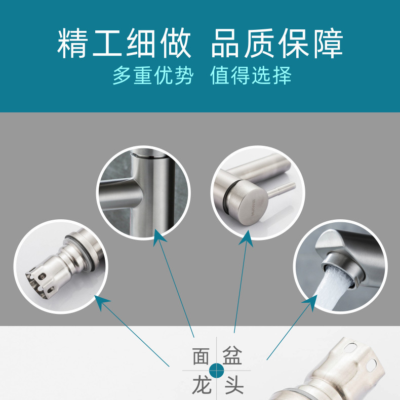 批发不锈钢面盆水龙头欧式烤漆洗手盆浴室柜冷热水暖卫浴面盆龙头详情5