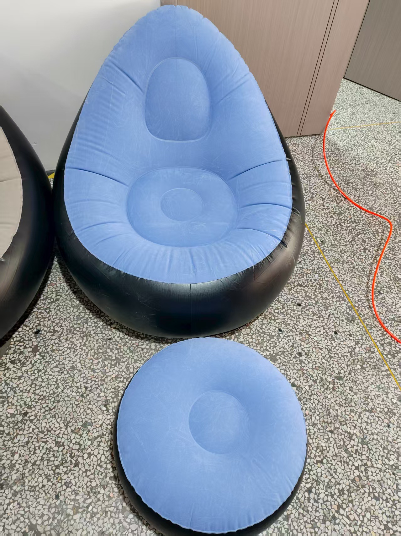 Cross-border flocking inflatable sofa, foldable lounge chair, outdoor sofa with footrests, combination lazy sofa, backrest lounge chair pic 9