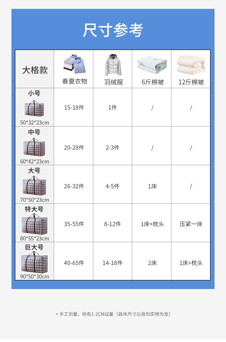 Wholesale of moving bags, woven bags, thickened luggage packing bags, large-capacity waterproof cotton quilts, hand-held storage bags pic 15