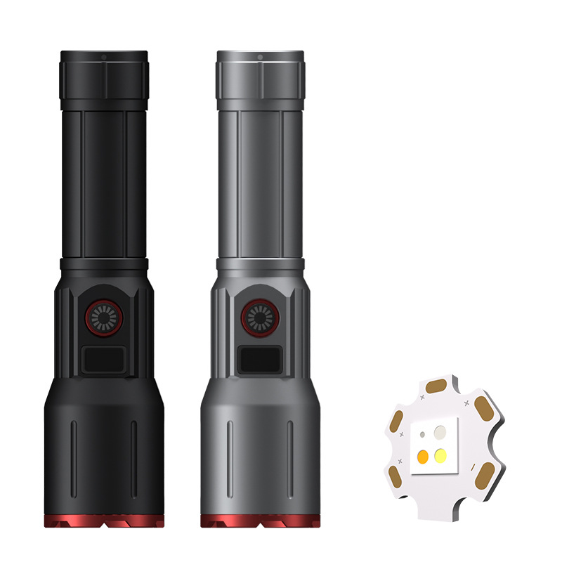 跨境2025新品强光远射手电筒白激光变焦数字电显户外工厂直供详情15