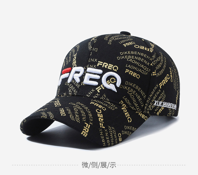The new FREQ embroidered letter baseball cap is fully printed with English letters, providing shade and sun protection. It is fashionable and casual for both men and women in spring and autumn pic 9