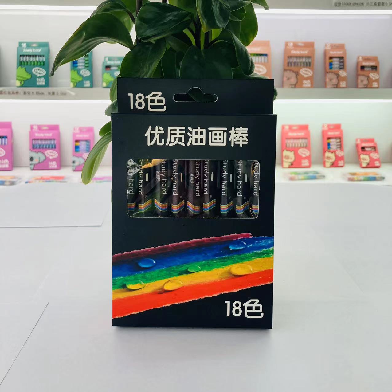 优质环保六角油画棒美术培训机构绘画班专用儿童叠色多彩油画棒笔详情12