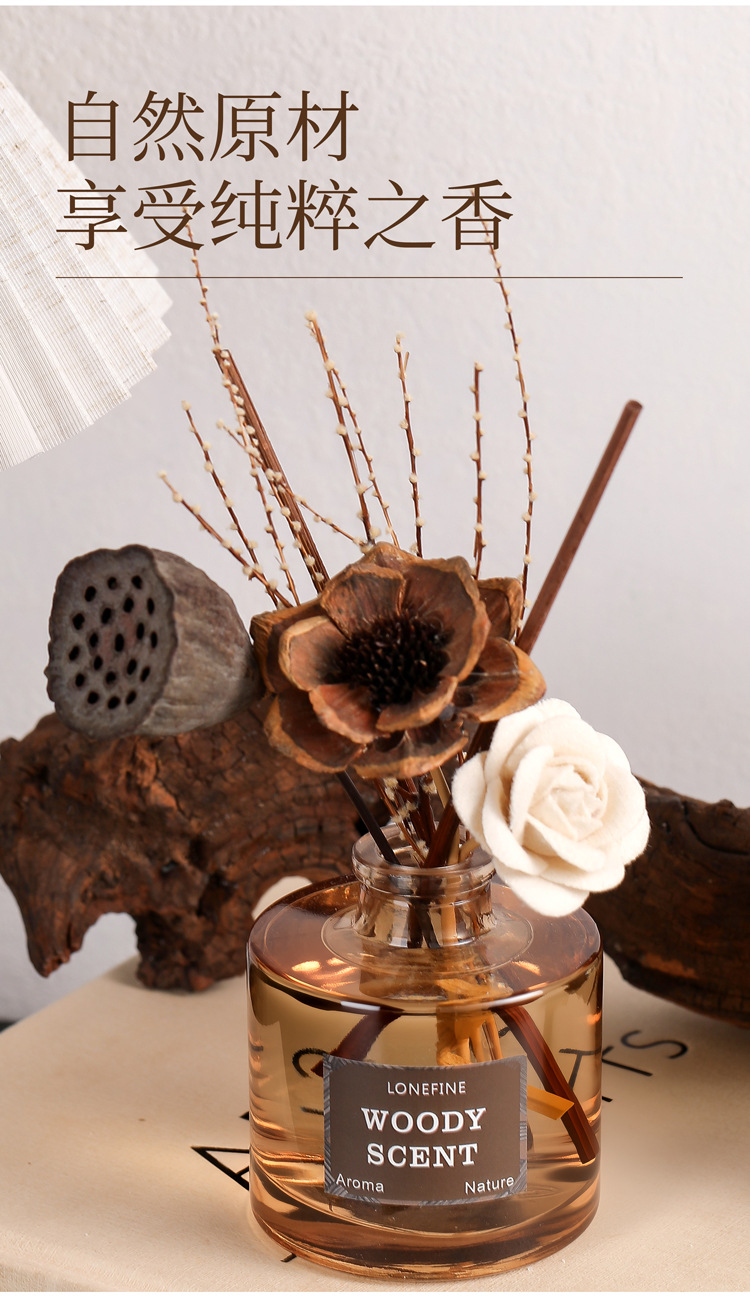 Coffee-colored autumn dried flower Diffuser, flameless diffuser, rattan fragrance, home, export, cross-border fragrance pic 4