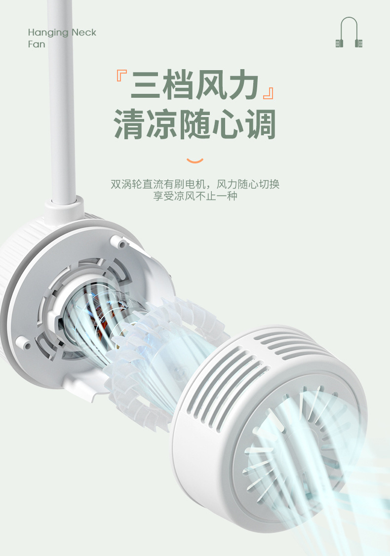 跨境挂脖风扇usb懒人静音户外小型便携式无叶折叠口袋迷你小风扇详情5