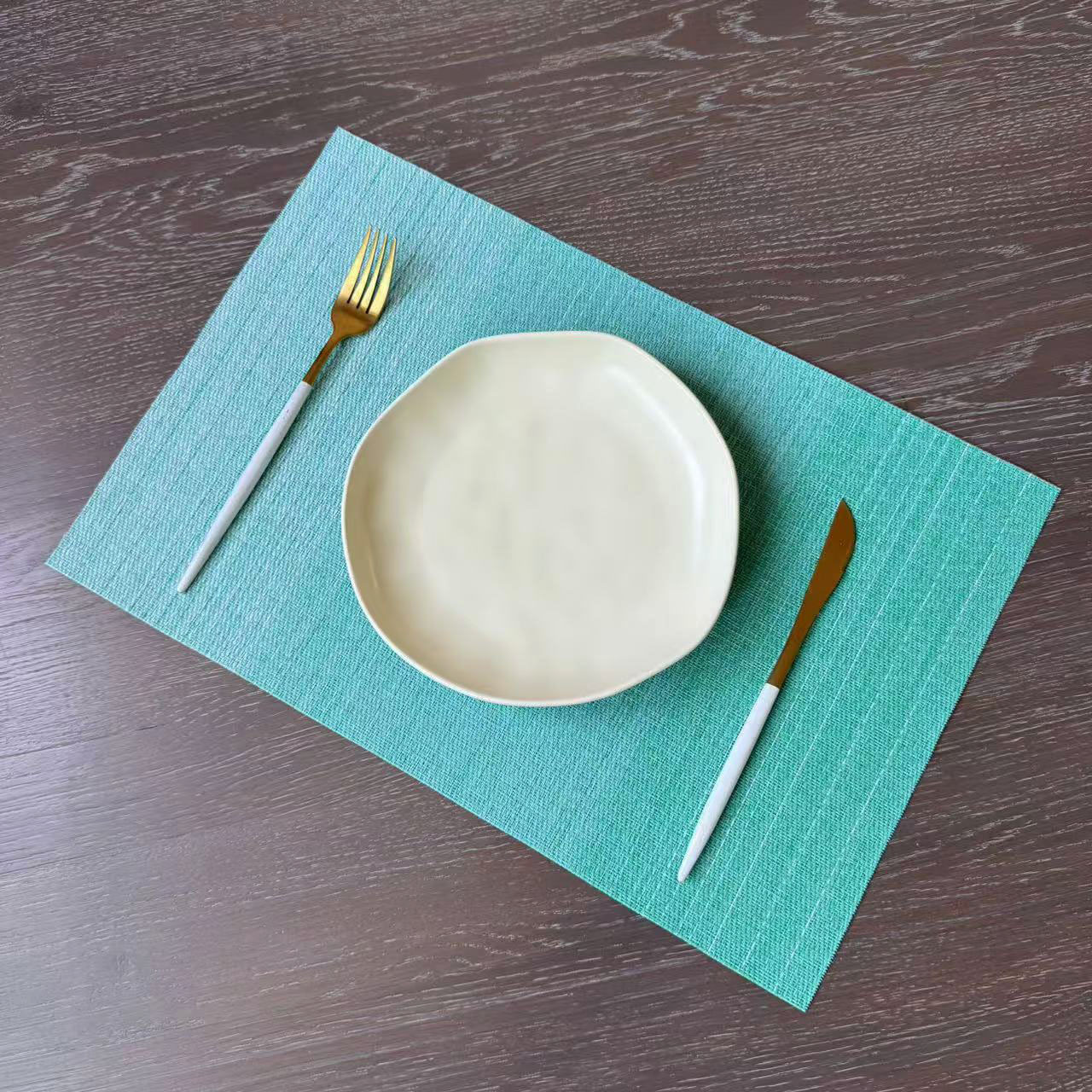 简约渐变背景板家用餐桌餐具垫加厚编织隔热垫pvc餐垫西餐垫杯垫详情6