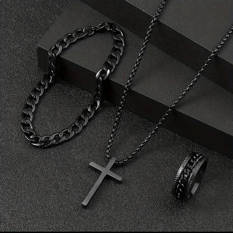 SHEIN Amazon temu best-selling European and American cross set decorative items. The chain can rotate and the electroplating does not fade pic 3