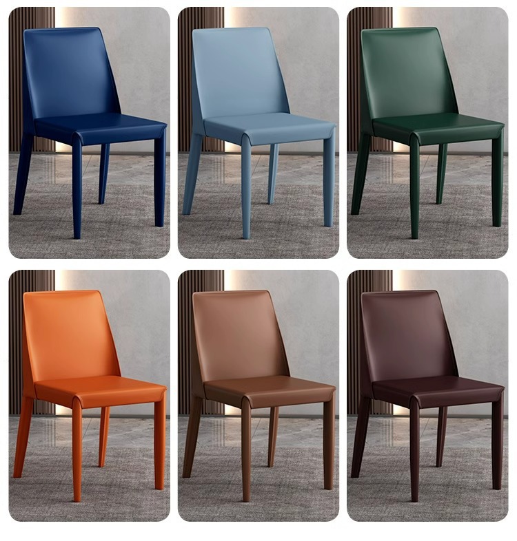 意式餐椅家用皮椅子餐厅酒店靠背椅子工业风设计师马鞍椅餐桌椅详情16