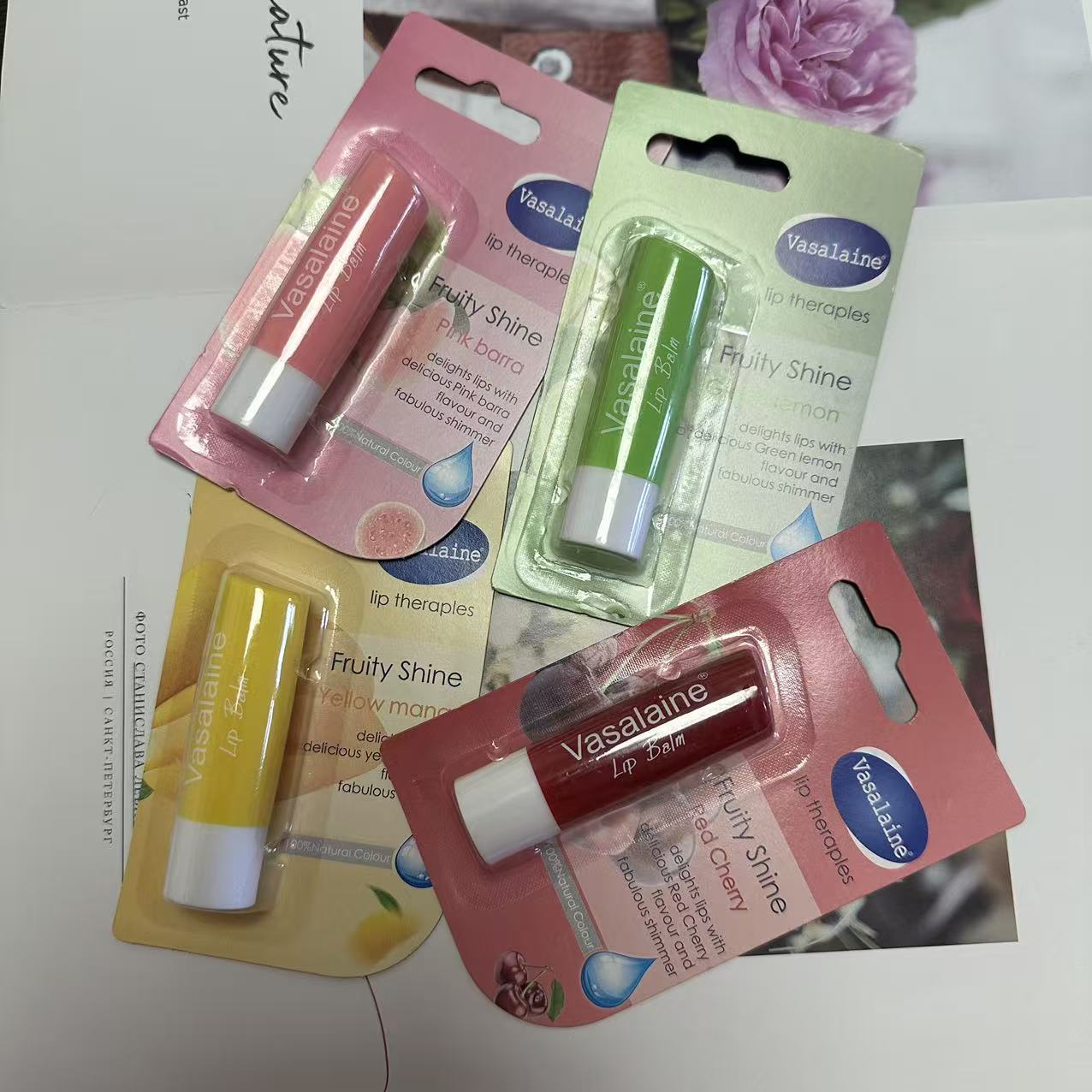 Vaseline Rotating Lip Balm Rose Moisturizing Lip Balm 4.8g 4-color Vaseline Lip Balm pic 12