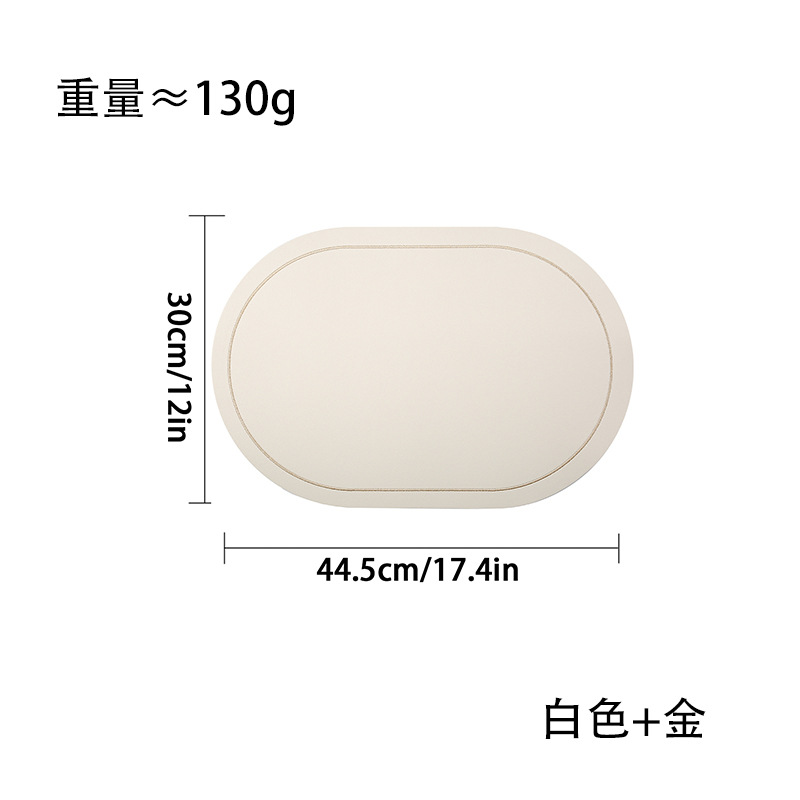 Elliptical Napa pattern leather placemats are waterproof, oil-proof and heat-insulating. They are suitable for hotels, restaurants and home use as light luxury table MATS pic 7