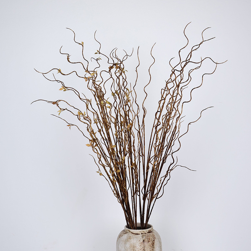 仿真植物柳枝枯枝龙柳柳芽柳支树枝线条插花4叉龙柳家居装饰花材详情4