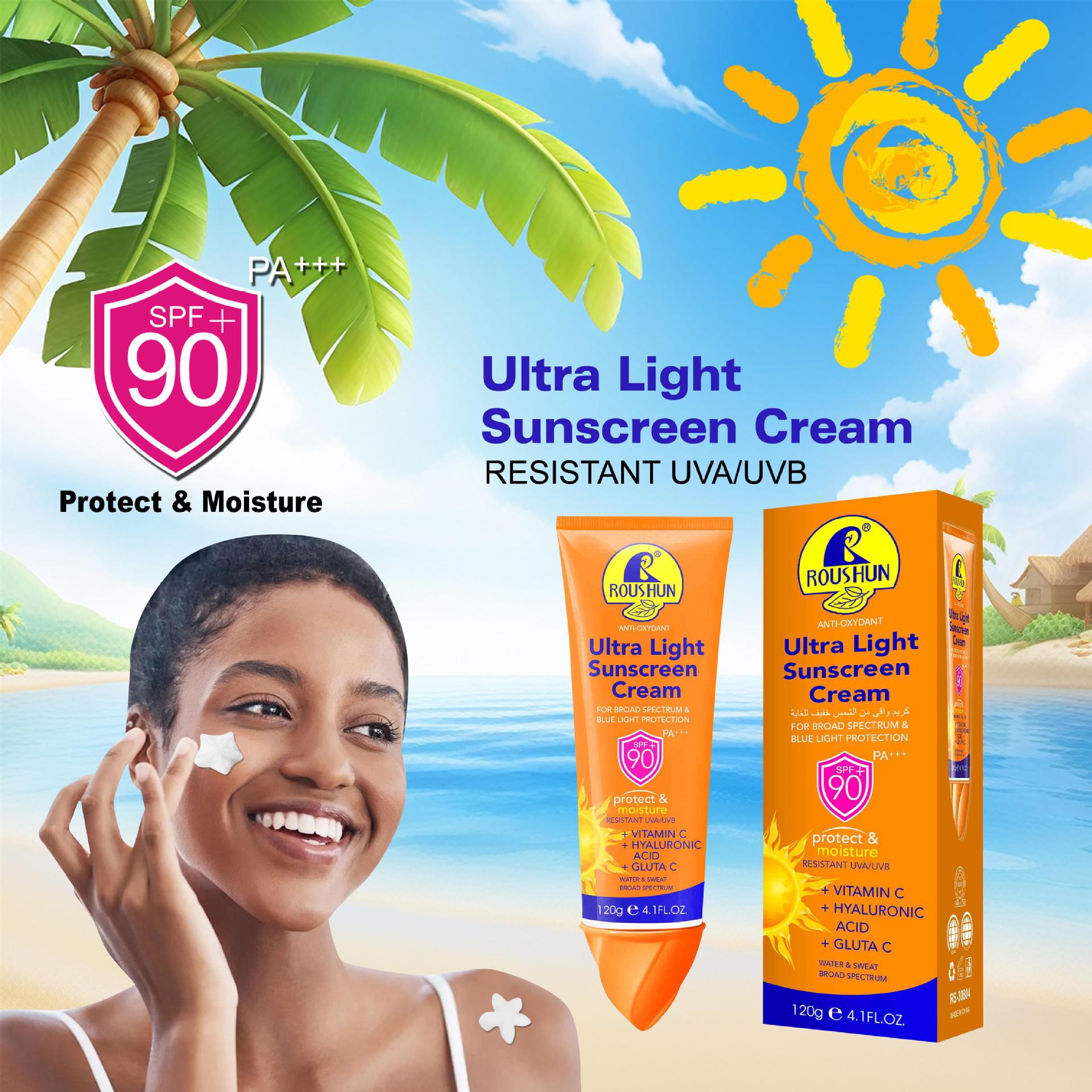 ROUSHUN SPF 90 sunscreen is moisturizing, nourishing, refreshing, breathable and non-sticky pic 5