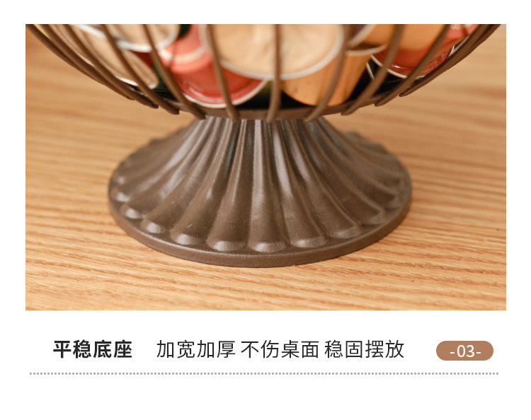 Nordic ironwork coffee capsule storage basket, home bar counter capsule stand, desktop hollowed-out storage basket, storage basket pic 7